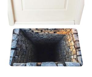 Tapis d'illusion optique antidérapant avec trou illusion comme | Illusions Tapis de sol pour salon, chambre à coucher, salle de bain, cuisine, porte, Noël, Halloween