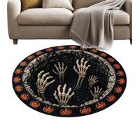Tapis d'illusion optique pour Halloween - Rond - Décoration de sol