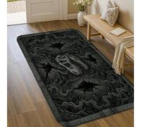 Tapis dinosaure gothique, tête de mort, grotte, Halloween, noir, à poils courts en éponge, tapis d'intérieur qui ne perd pas ses poils pour salle de bain, entrée, chevet, décoration de porte, 0,9 x