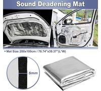 Tapis D'Insonorisation Pour Voiture De 197 Mil 5 Mm 21,5 Pieds Carrés En Aluminium Avec Feuille De Protection Thermique Universelle Pour Capot Bateau 78,74"X39,37" Ton Argenté