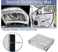 Tapis D'Insonorisation Pour Voiture En Fibre De Verre Avec Matériau Isolant Thermique Auto-Adhésif Pour Capot De Bateau Argenté Mousse à cellules fermées 1pcs 100cmx60cmx11mm