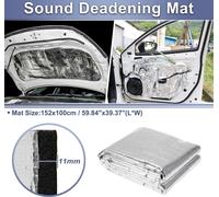 Tapis D'Insonorisation Pour Voiture En Fibre De Verre Avec Matériau Isolant Thermique Auto-Adhésif Pour Capot De Bateau Argenté Mousse à cellules fermées 1pcs 152cmx100cmx11mm