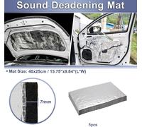 Tapis D'Insonorisation Pour Voiture,Matériau Isolant Thermique Auto-Adhésif Pour Capot De Bateau Argenté Fibre de Verre 5pcs 40cmx25cmx7mm