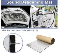 Tapis D'Insonorisation Pour Voiture,Matériau Isolant Thermique Auto-Adhésif Pour Capot De Bateau Argenté Fibre de Verre 1pcs 200cmx33cmx4mm
