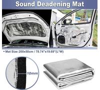 Tapis D'Insonorisation Pour Voiture,Matériau Isolant Thermique Auto-Adhésif Pour Capot De Bateau Argenté Fibre de Verre 1pcs 200cmx50cmx10mm