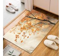 Tapis d'intérieur à poils ras - Lavable en machine - Dos antidérapant - 60 x 110 cm - Motif paysage de jungle d'automne pour cuisine et chambre à coucher