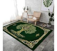 Tapis d'intérieur à thème runes celtiques pour chambre à coucher, tapis antidérapant doux à poils courts facile d'entretien, ne perd pas ses poils, pour chambre à coucher, salon, lavable en machine