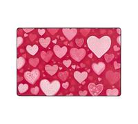 Tapis d'intérieur confortable en flanelle avec imprimé Saint Valentin, ne perd pas ses poils et facile d'entretien, en toutes saisons