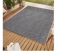 Tapis d'intérieur-d'extérieur Scandinave Boho Moderne Tissu plat Gris 200 x 290 cm