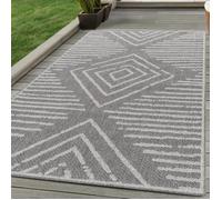 Tapis d'intérieur d'extérieur scandinave résistant terrasse balcon cuisine salon Gris 60 x 100 cm