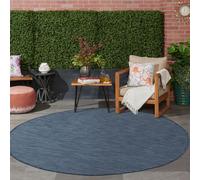 Jimri Tapis d'intérieur et d'extérieur - Tapis résistant aux intempéries pour Balcon, terrasse, Jardin, Salon, Cuisine - Tapis de Sol Durable, résistant l'eau - Taille 120 cm Rond, Bleu