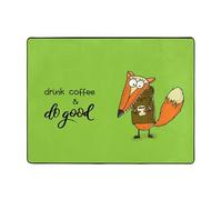 Tapis d'intérieur doux et lavable pour chambre à coucher, salon - Motif Drink Coffee and Do Good - 160 x 121 cm
