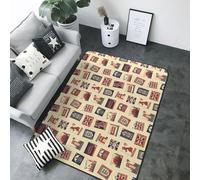 Tapis d'intérieur doux lavable à imprimé de timbre d'Angleterre pour chambre à coucher, salon, 12,7 x 17,8 cm, 203,2 x 147,3 cm