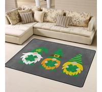 Tapis d'intérieur doux lavable pour chambre à coucher, salon, gnomes irlandais, printemps, Saint-Patrick, 160 x 121 cm
