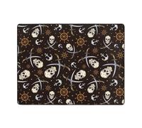 Tapis d'intérieur doux lavable pour chambre à coucher, salon, motif crânes de pirates, 160 x 121 cm