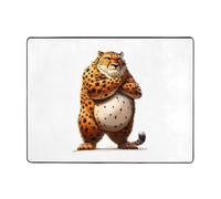 Tapis d'intérieur doux lavable pour chambre à coucher, salon, motif guépard avec attitude - Motif guépard de dessin animé - 160 x 121 cm