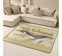 Tapis d'intérieur doux lavable pour chambre à coucher, salon - Nous vivons pour l'aventure - Tapis d'intérieur doux pour chambre à coucher et salon - 160 x 121 cm