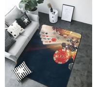 Tapis d'intérieur doux lavable pour salon, chambre à coucher, salon - Jetons de poker casino - 12,7 x 17,8 cm