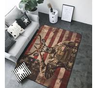 Tapis d'intérieur doux lavable pour salon, chambre à coucher, salon, motif cerf patriotique, soldat, salut, 12,7 x 17,3 cm, 203,2 x 147,3 cm