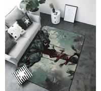 Tapis d'intérieur doux lavable pour salon, chambre à coucher, salon - Motif fleurs zombie apocalypse - 12,7 x 17,3 cm