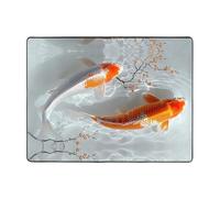 Tapis d'intérieur doux lavable pour salon, chambre à coucher, salon, motif Koi Fish Water Area - 160 x 121 cm
