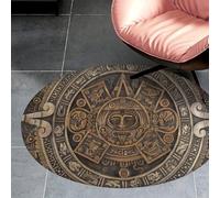 Tapis d'intérieur en Velours Corail, Ultra Doux et antidérapant, avec Un Calendrier aztèque Ancien. Tapis de Sol en Flanelle Courte pour Salon, Chambre et Salle à Manger.