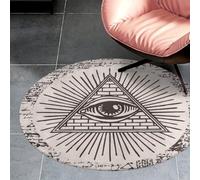Tapis d'intérieur en velours corail ultra doux et antidérapant, motif pyramide triangulaire « Œil de Dieu qui voit tout », idéal pour le salon, la chambre ou la salle à manger, 89 x 89 cm (35 x 35 pou