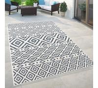Paco Home Tapis Intérieur & Extérieur Balcon Terrasse Oriental Design Scandi Motif Cercles, Dimension:60x100 cm, Couleur:Bleu