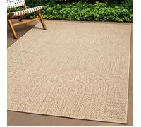 Teppich-Traum Tapis d'intérieur et d'extérieur 140x200 cm Aspect sisal Naturel Beige Marron Jardin terrasse Balcon
