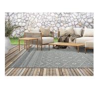 the carpet Calgary - Tapis d’intérieur Durable, Facile à Nettoyer, idéal pour Salon, Chambre, Cuisine ou entrée, également adapté à l’extérieur - Gris Losange - 240 x 340 cm