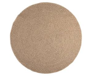 Tapis d'intérieur et extérieur vidaXL, Ø 160 cm, Aspect Jute, Marron, Résistant à l'eau, Durable, Polypropylène, Tissé plat, Rond, Rustique, Pour intérieur et extérieur, Facile à nettoyer