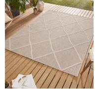 Tapis d'intérieur-extérieur - SIMPEX - Boho Marocain - 120 x 170 cm - 100% Polypropylène - Beige