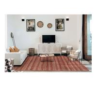 Tapis d'intérieur - HAMID - Olivia - Fibre de Jute Naturelle et Laine Rouge - Rectangulaire - Uni