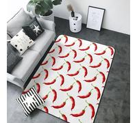 Tapis d'intérieur lavable doux à imprimé piment rouge pour chambre à coucher, salon, 12,7 x 17,3 cm, 203,2 x 147,3 cm