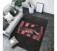 Tapis d'intérieur lavable doux pour salon, chambre à coucher, salon - Motif graphique doux sur rayures - 12,7 x 17,3 cm