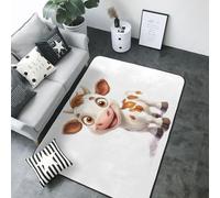Tapis d'intérieur lavable pour salon, chambre à coucher, salon, 12,7 x 17,3 cm, adorable et mignon, sourire de veau - 203,2 x 147,3 cm