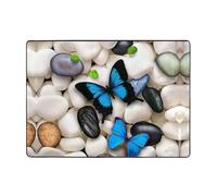 Tapis d'intérieur moderne, tapis extra doux et confortable, parfait pour les planchers en bois dur, motif papillon avec broderie de pierres, pour chambre à coucher, salon, 203,2 x 147,3 cm