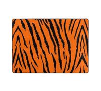 Tapis d'intérieur moderne, tapis extra doux et confortable, parfait pour les planchers en bois dur, motif tigre léopard orange, 203,2 x 147,3 cm