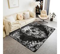 Tapis d'intérieur motif tête de mort en sucre pour Halloween, tapis d'entrée pour enfants, garçons et filles, tapis d'entrée pour décoration de chambre d'enfant, baroque, gothique, victorien