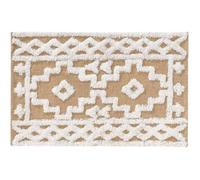 Douceur d'Intérieur - Tapis rectangle Medine - Jute et coton, motif ethnique - Beige 120x170 cm