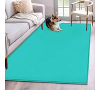 Tapis d'intérieur rectangulaire antidérapant et lavable pour salon, chambre à coucher et salle à manger, tapis d'intérieur moderne, profil bas, 1,2 x 1,8 m, turquoise