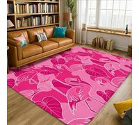 Tapis d'oiseau tropical, contour de feuille moderne, pêche d'été, tapis en éponge à poils courts qui ne perd pas ses poils pour salon, chambre à coucher, salle à manger, bureau, 1,5 x 2,1 m