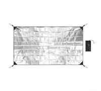 Tapis double face en aluminium épais avec dos en polyéthylène imperméable et indéchirable pour pique-nique, camping (125 x 200 cm (avec sac)