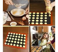 Tapis double face en silicone non scellant pour la cuisson au four et la cuisson des macarons avec matériau pour une utilisation répétée à haute température (32 cm x 27 cm)