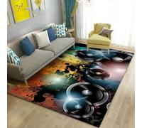 Tapis Douce, Moquette Décoratif De Style Moderne, Couverture Rampante pour Enfants, 3D Imprimer Disque Vinyle Rétro De Musique Classique 80 X 120 Cm, The Rug pour Chambre Et Salon Ou C /5158620186164