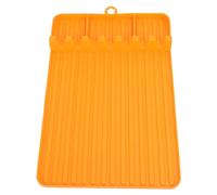 Tapis d'outils de plaque de cuisson en Silicone, tapis d'étagère latérale de gril Flexible lavable et réutilisable accessoires en pierre noire pour la cuisson des grillades en (Orange, avec trou de