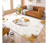 Tapis Doux à Poils Courts 60x90 cm Cochon d'Inde de Dessin Animé Antidérapant avec Dessous en TPR, Lavable en Machine Blanc Tapis de Sol Intérieur pour Salon, Chambre, Chambre d’Enfant