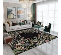 Tapis doux à poils courts antidérapants et lavables en machine pour toujours, chambre à coucher et cuisine Motif fleurs traditionnelles modernes disponibles dans de nombreuses couleurs, y compris le