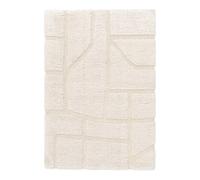 Tapis doux à relief sculptural en polyester recyclé murmure beige 200X290