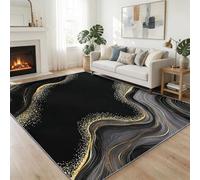 Tapis Doux Antidérapant 160 x 230 cm Éclat De Marbre Tapis de Chambre Poil Ras, Art De Luxe Lavable en Machine Antidérapant Moquette, pour Chambre à Coucher Couloirs Salon Cuisine